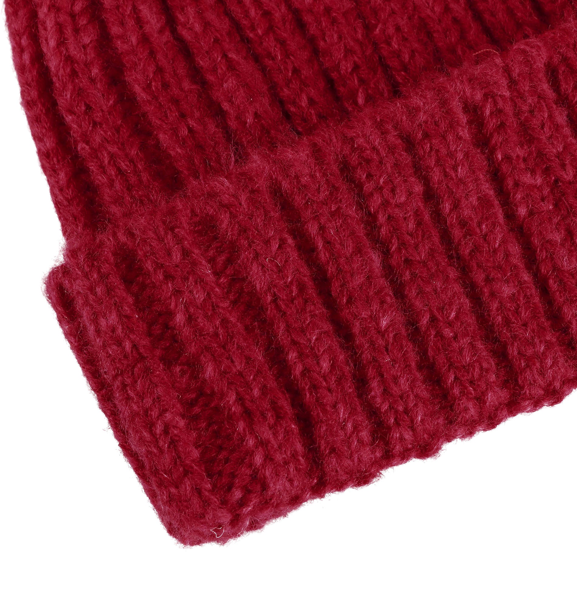 Sherpa Lined Cable Knit Beanie with Faux Fur Pompom Ears
