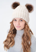 Arctic Paw Womens Winter Hat Cable Knit Beanie for Women Faux Fur Pompom Ears